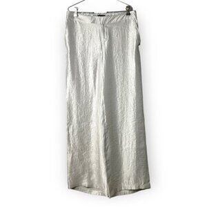 Lord  & Taylor NWT Metallic Silver Wide Leg Pants